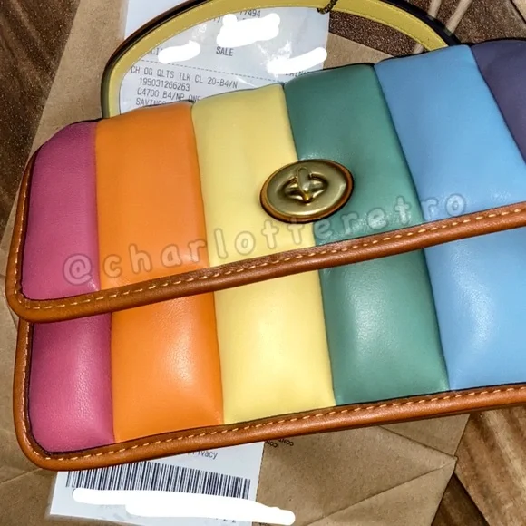 Coach Pride Collection • Quilted Rainbow Turnlock Clutch 20 - Picture 10 of 13